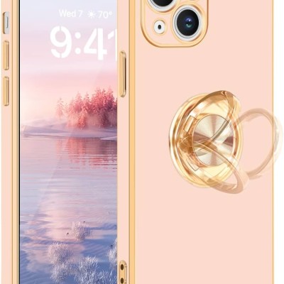 PKG iPhone 13 6.1 /14 6.1 Bling Ring Case HEART Rose Gold