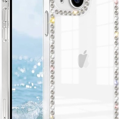 PKG iPhone 13 6.1 /14 6.1 Bling Ring Case TIME White