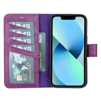 PKG iPhone 13 6.1 /14 6.1 Wallet Pouch 3 Marble Purple
