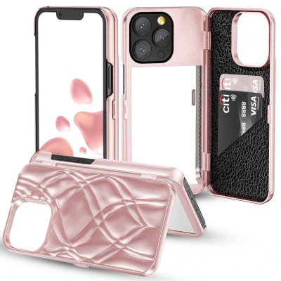 PKG iPhone 13 6.1 /14 6.1 Wallet Pouch 3 Rose Gold