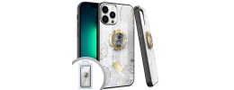 PKG iPhone 13 PRO MAX 6.7 Bling Ring Case TIME White