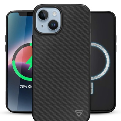PKG iPhone 14 PLUS 6.7 Magnetic Case 4 BARBON FIBER Black