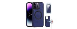 PKG iPhone 14 PRO MAX 6.7 Magnetic Case 4 CARBON FIBER Blue