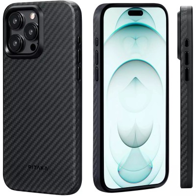 PKG iPhone 15 6.1 Magnetic Case 4 CARBON FIBER Black