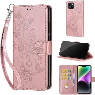 PKG iPhone 15 PLUS 6.7 Wallet Pouch 3 Rose Gold