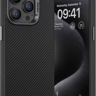 PKG iPhone 15 PRO MAX 6.7 Magnetic Case 4 CARBON FIBER Black