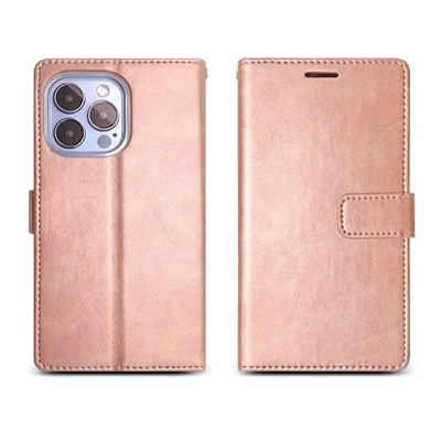 PKG iPhone 15 PRO MAX 6.7 Wallet Pouch 3 Rose Gold