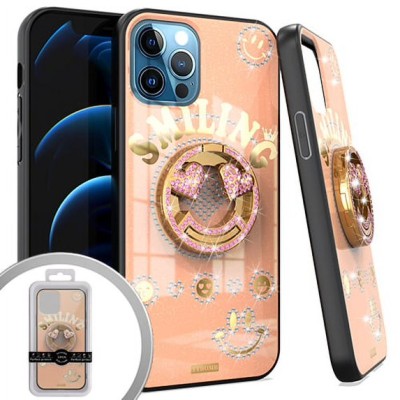 PKG iPhone 12/ 12 PRO 6.1 Bling Ring Case SMILING Rose Gold