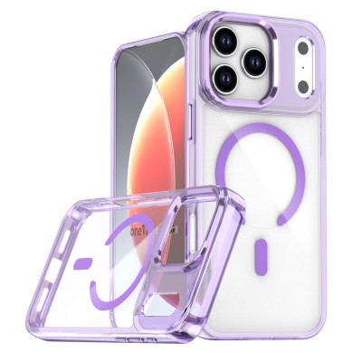 Phone 17 Pro Max Hybrid Clear Case w/Magnetic Ring Purple(Premium Package)