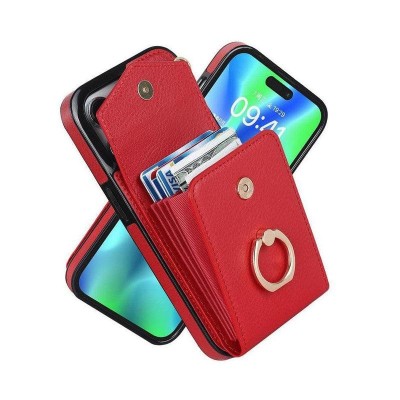 [PolyBag] For iPhone 11 Wallet ID Card Holder - Red