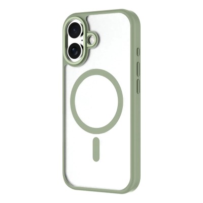 Premium Magsafe Transparent Case w/ Lens Stand01 - Green