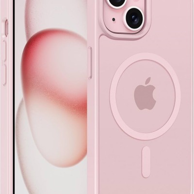 Premium Magsafe Transparent Case w/ Lens Stand01 - Pink
