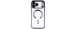 Premium Magsafe Transparent Case w/ Lens Stand01 - Purple