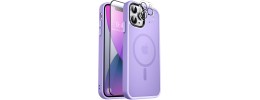 Premium Magsafe Transparent Case w/ Lens Stand01 - Purple