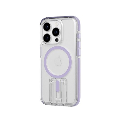 Premium Magsafe Transparent Case w/ Lens Stand01 - Purple