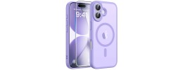 Premium Magsafe Transparent Case w/ Lens Stand01 - Purple