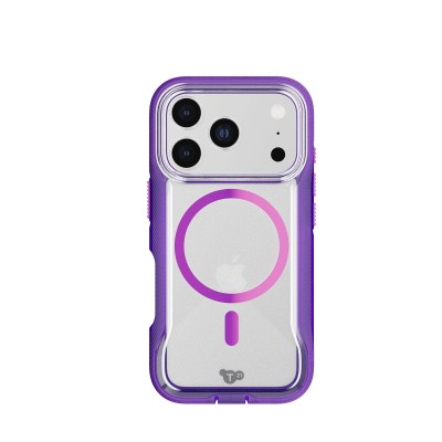 Premium Magsafe Transparent Case w/ Lens Stand01 - Purple