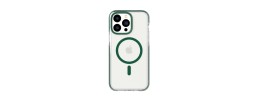 Premium Magsafe Transparent Case w/ Lens Stand01 - Green