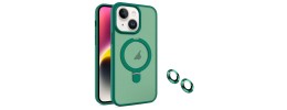 Premium Magsafe Transparent Case w/ Lens Stand01 - Green