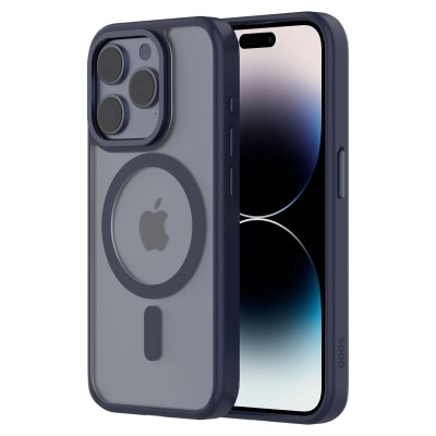 Premium Magsafe Transparent Case w/ Lens Stand01 - Blue