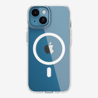 Premium Magsafe Transparent Case w/ Lens Stand01 - Blue