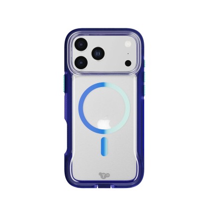 Premium Magsafe Transparent Case w/ Lens Stand01 - Blue