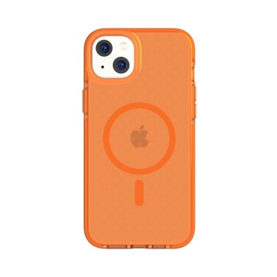Premium Magsafe Transparent Case w/ Lens Stand01 - Orange