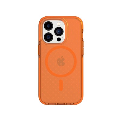 Premium Magsafe Transparent Case w/ Lens Stand01 - Orange