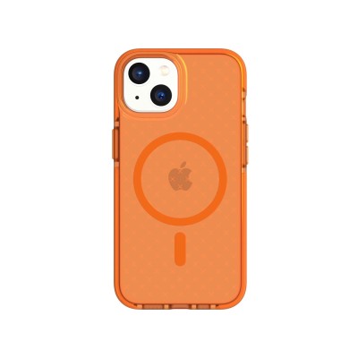Premium Magsafe Transparent Case w/ Lens Stand01 - Orange