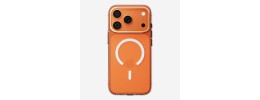 Premium Magsafe Transparent Case w/ Lens Stand01 - Orange