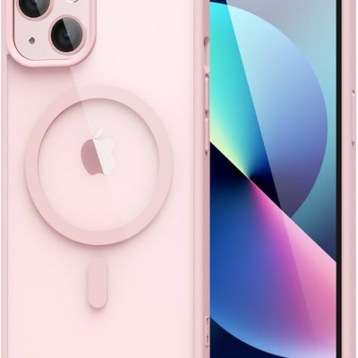 Premium Magsafe Transparent Case w/ Lens Stand01 - Pink