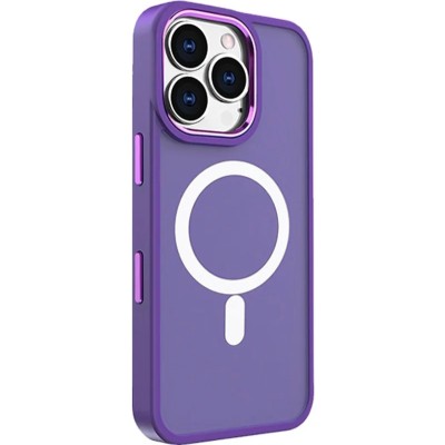 Premium Transparent Magsafe w Bottom Stand01 - Purple