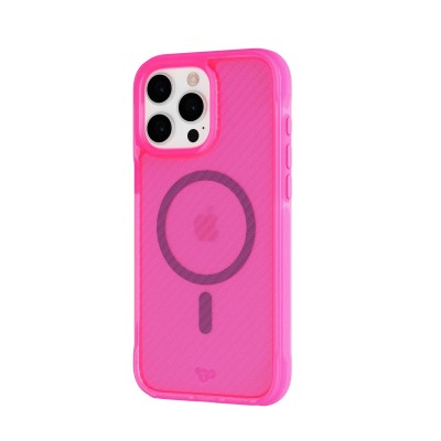 Premium Transparent Magsafe w Bottom Stand01 - Pink