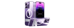 Premium Transparent Magsafe w Bottom Stand01 - Purple