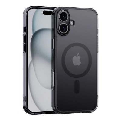 Premium Transparent Magsafe w Bottom Stand01 - Black
