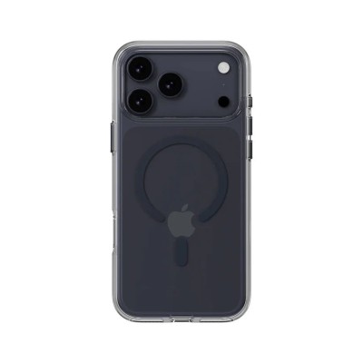 Premium Transparent Magsafe w Bottom Stand01 - Black