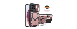 For Samsung Galaxy s25 Edge Complete Magnetic Metal Ring Stand Camera Protection Hybrid - Rose Gold