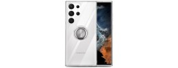 SAMSUNG S23 Ultra Heavy Duty Clear back Shield Case/w Ring