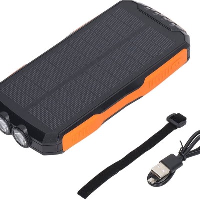 SOLAR CHARGER POWER BANK WITH FLASH LIGHT