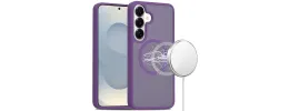 For Samsung s26 [Magnetic Circle] Smooth Safe Matte Feel Hybrid Case - Dark Purple