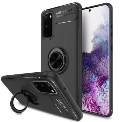 Samsung A03S Oil Painted Case w/Flat Magnetic Ring Stand Bla