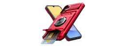 Samsung A15 5G Kick Stand Holster Case w/ Card Slot Red