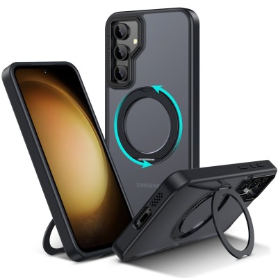 Samsung S23 FE Bumper Case w/Magsafe Ring Stand Black(Retail