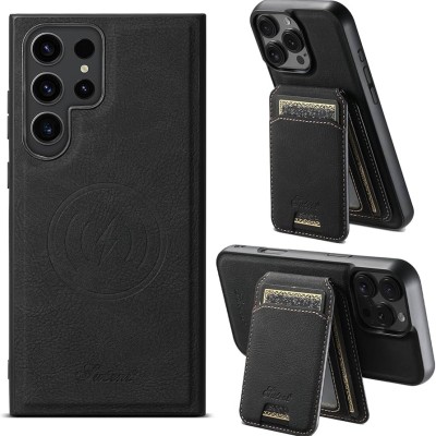 Samsung S24 Deluxe Wallet Compatible w/ MagSafe Black