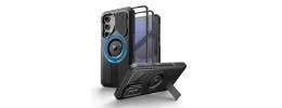 Samsung S24 FE Magnetic Ring Stand Case w/Camera cover Black