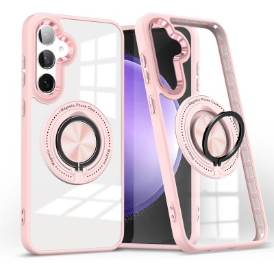 Samsung S24 FE Magnetic Ring Stand Case w/Camera cover Pink(