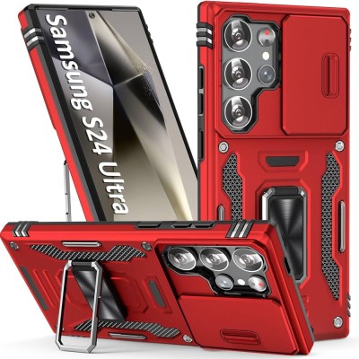 Samsung S24 FE Magnetic Ring Stand Case w/Camera cover Red(P