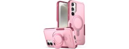 Samsung S24 Plus Magsafe Ring Stand Case w/Camera cover Pink