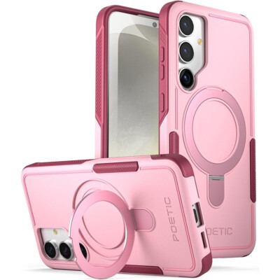 Samsung S24 Plus Magsafe Ring Stand Case w/Camera cover Pink