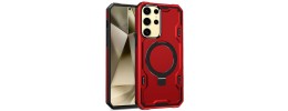 Samsung S24 Ultra Magnetic W/ Ringstand Cases  Red